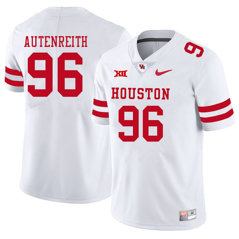 Men #96 Ivan Autenreith Houston Cougars College Big 12 Conference Football Jerseys Sale-White - Click Image to Close